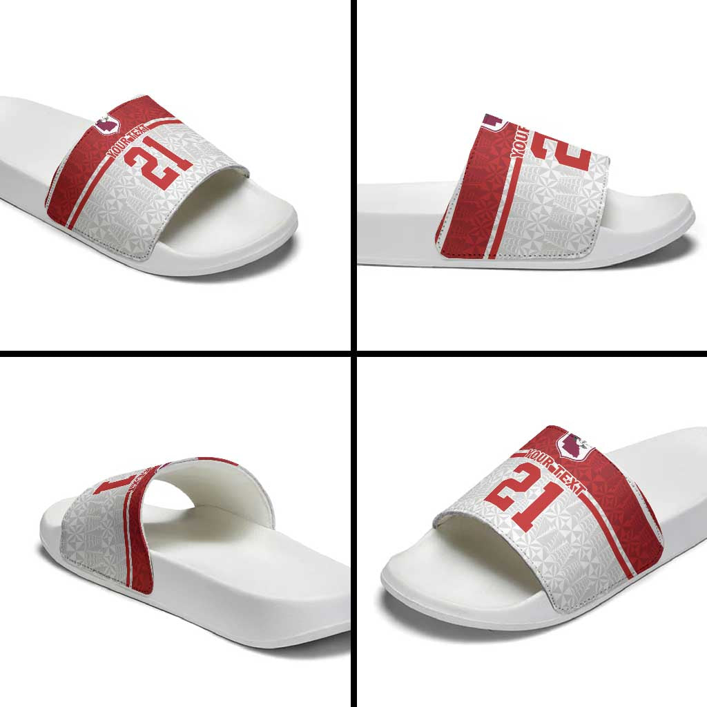Queensland Tonga Custom Slide Sandals QLD with Tongan Ngatu Pattern LT9 - Polynesian Pride