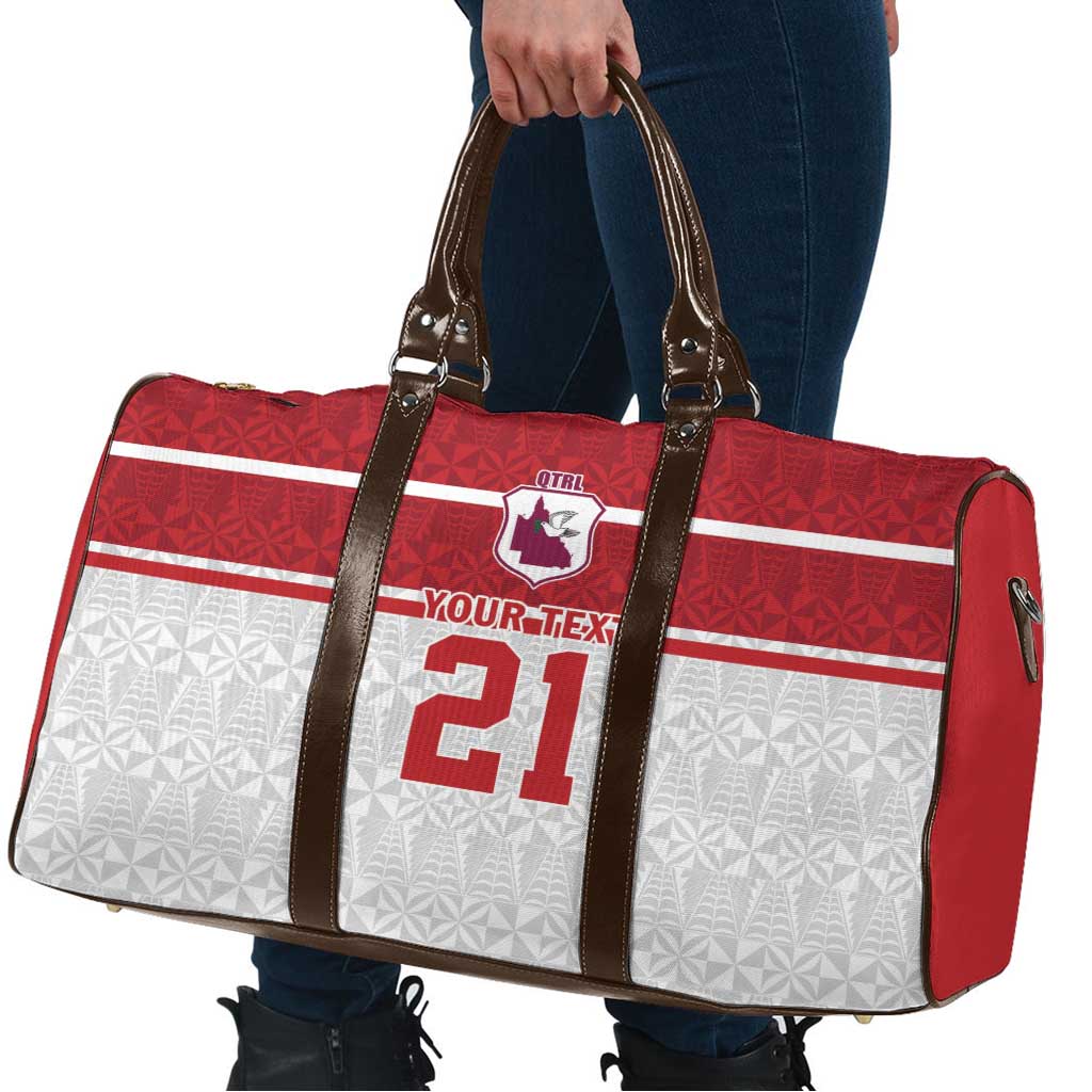 Queensland Tonga Custom Travel Bag QLD with Tongan Ngatu Pattern - Polynesian Pride