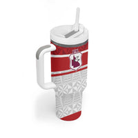 Queensland Tonga Custom Tumbler With Handle QLD with Tongan Ngatu Pattern