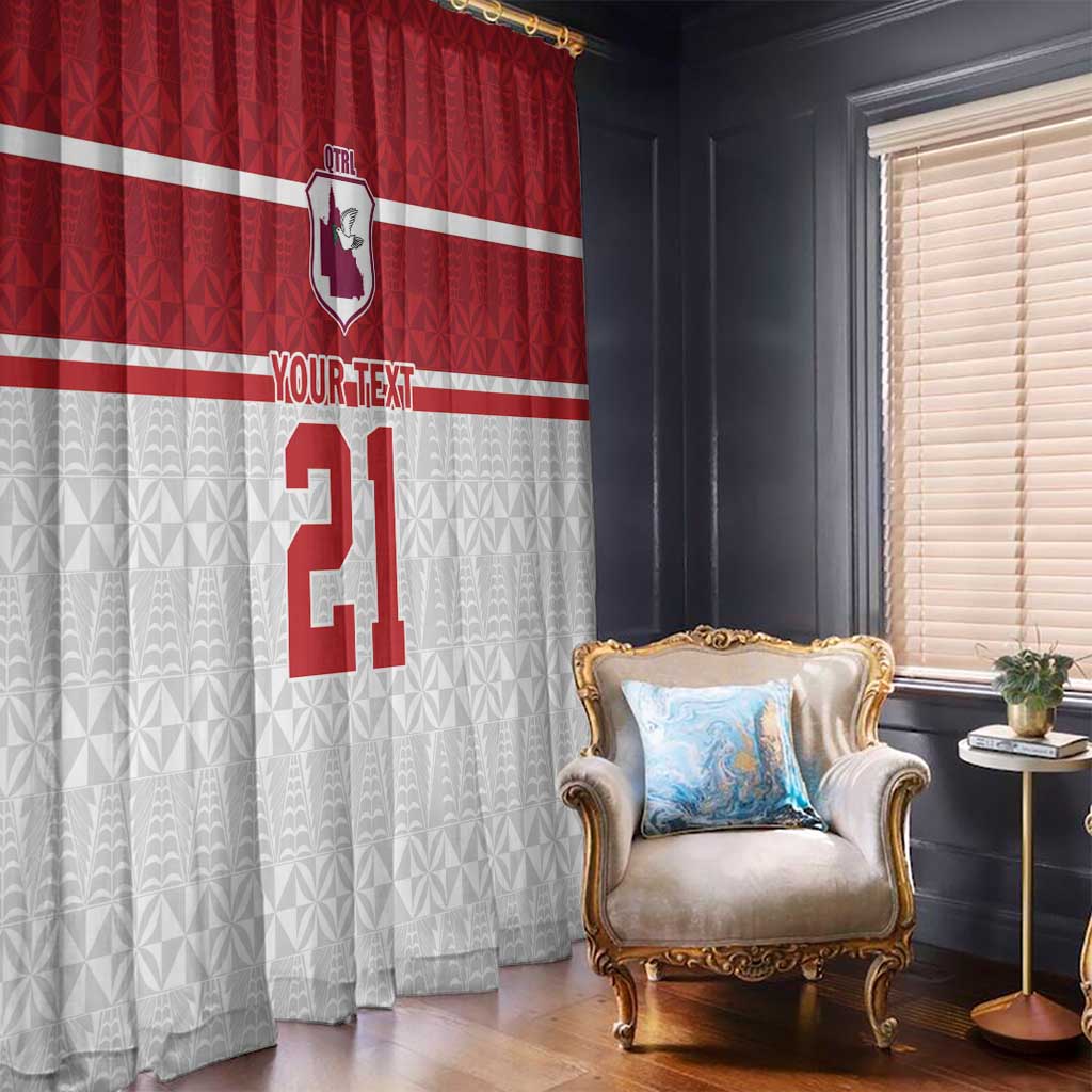 Queensland Tonga Custom Window Curtain QLD with Tongan Ngatu Pattern LT9 - Polynesian Pride