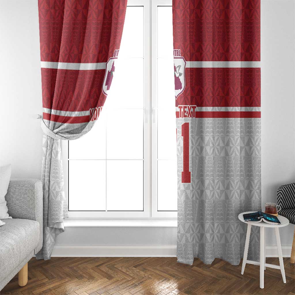 Queensland Tonga Custom Window Curtain QLD with Tongan Ngatu Pattern LT9 - Polynesian Pride