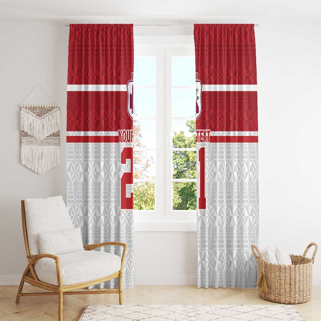 Queensland Tonga Custom Window Curtain QLD with Tongan Ngatu Pattern LT9 - Polynesian Pride
