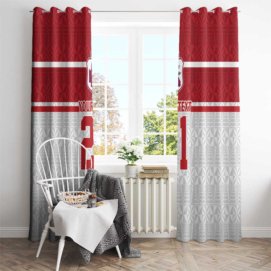 Queensland Tonga Custom Window Curtain QLD with Tongan Ngatu Pattern LT9 - Polynesian Pride