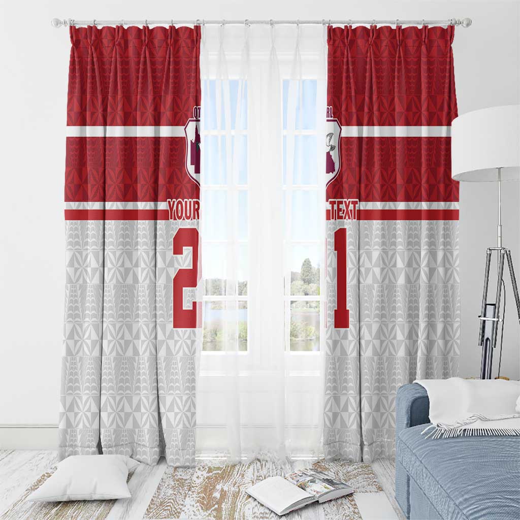 Queensland Tonga Custom Window Curtain QLD with Tongan Ngatu Pattern LT9 - Polynesian Pride