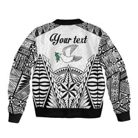 Personalised Tonga 676 Sleeve Zip Bomber Jacket Tribal Kupesi Ngatu Unique