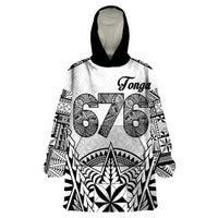 Personalised Tonga 676 Wearable Blanket Hoodie - Tribal Kupesi Ngatu Unique LT9 One Size White - Polynesian Pride