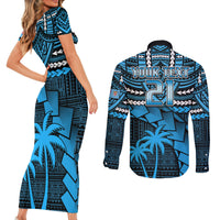 Custom Fiji Rugby Couples Matching Short Sleeve Bodycon Dress and Long Sleeve Button Shirts Go Fijian Tapa Arty with World Cup Vibe LT9 - Polynesian Pride
