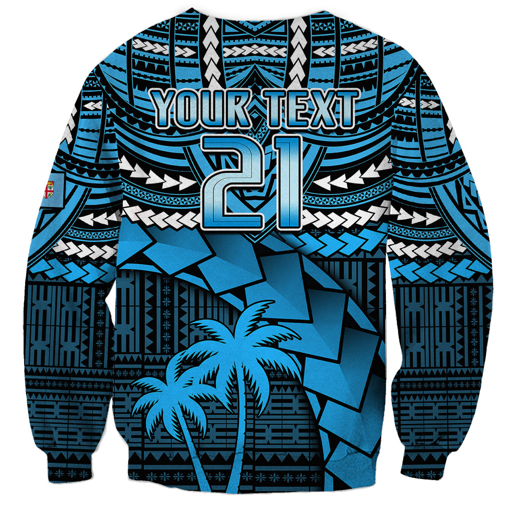 Custom Fiji Rugby Sweatshirt Go Fijian Tapa Arty with World Cup Vibe LT9 - Polynesian Pride