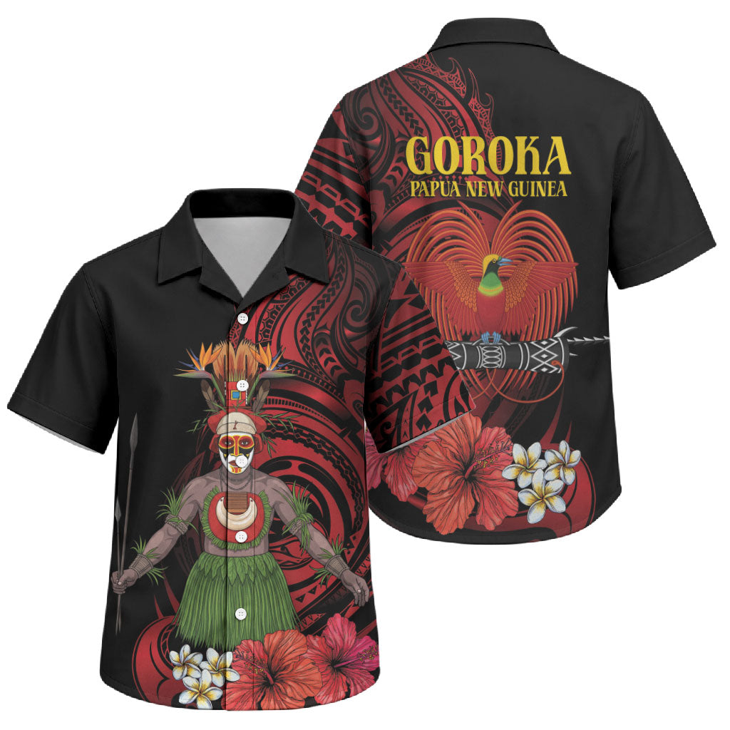 Huli Wigmen Tribe Hela Province Family Matching Mermaid Dress and Hawaiian Shirt Papua New Guinea Indigenous Pattern LT9 Son's Shirt Black - Polynesian Pride