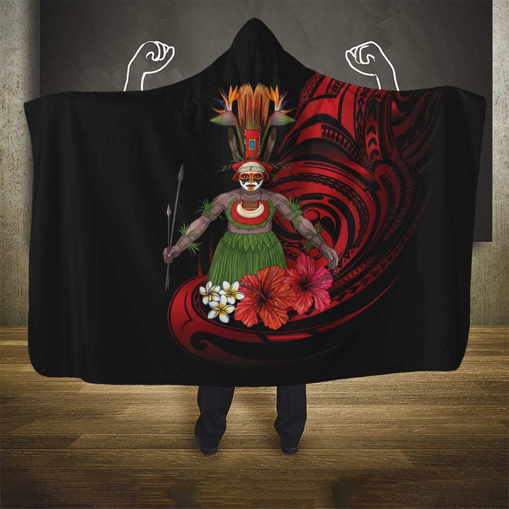 Huli Wigmen Tribe Hela Province Hooded Blanket Papua New Guinea Indigenous Pattern LT9 - Polynesian Pride