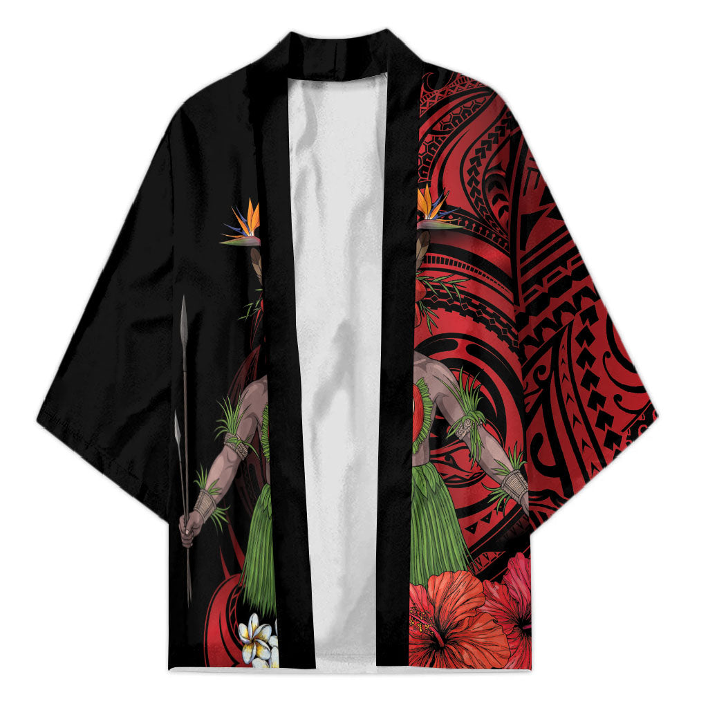Huli Wigmen Tribe Hela Province Kimono Papua New Guinea Indigenous Pattern LT9 Unisex Black - Polynesian Pride