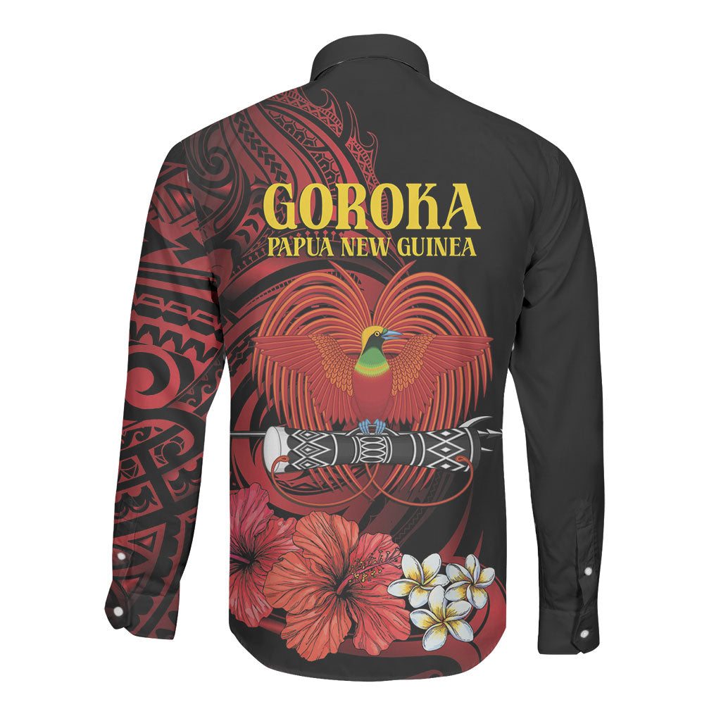 Huli Wigmen Tribe Hela Province Long Sleeve Button Shirt Papua New Guinea Indigenous Pattern LT9 - Polynesian Pride
