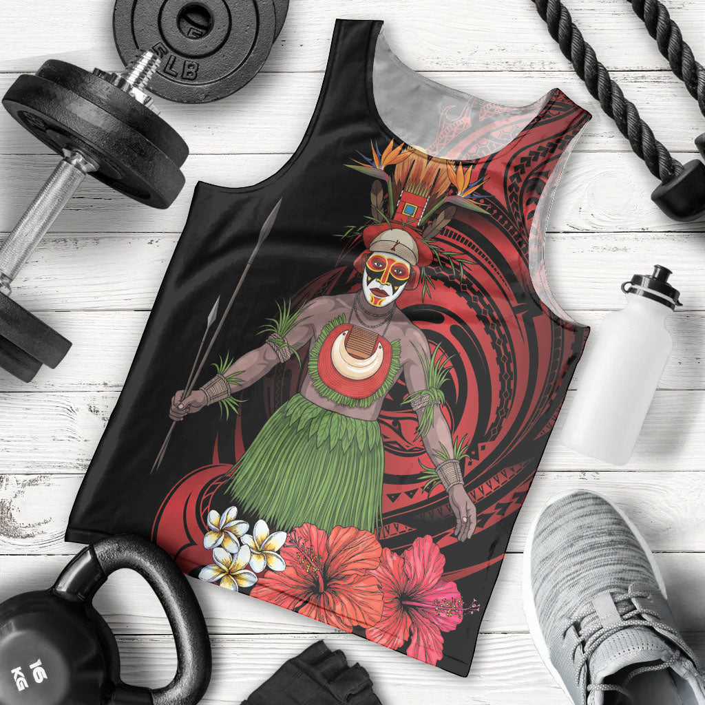 Huli Wigmen Tribe Hela Province Men Tank Top Papua New Guinea Indigenous Pattern LT9 - Polynesian Pride