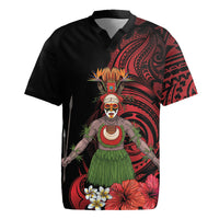 Huli Wigmen Tribe Hela Province Rugby Jersey Papua New Guinea Indigenous Pattern LT9 Black - Polynesian Pride