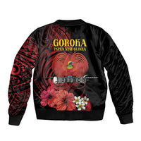 Huli Wigmen Tribe Hela Province Sleeve Zip Bomber Jacket Papua New Guinea Indigenous Pattern LT9 - Polynesian Pride
