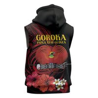 Huli Wigmen Tribe Hela Province Sleeveless Hoodie Papua New Guinea Indigenous Pattern LT9 - Polynesian Pride