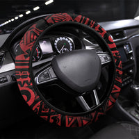 Huli Wigmen Tribe Hela Province Steering Wheel Cover Papua New Guinea Indigenous Pattern LT9 Universal Fit Black - Polynesian Pride
