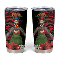 Huli Wigmen Tribe Hela Province Tumbler Cup Papua New Guinea Indigenous Pattern LT9 Black - Polynesian Pride