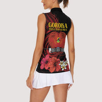 Huli Wigmen Tribe Hela Province Women Sleeveless Polo Shirt Papua New Guinea Indigenous Pattern LT9 - Polynesian Pride