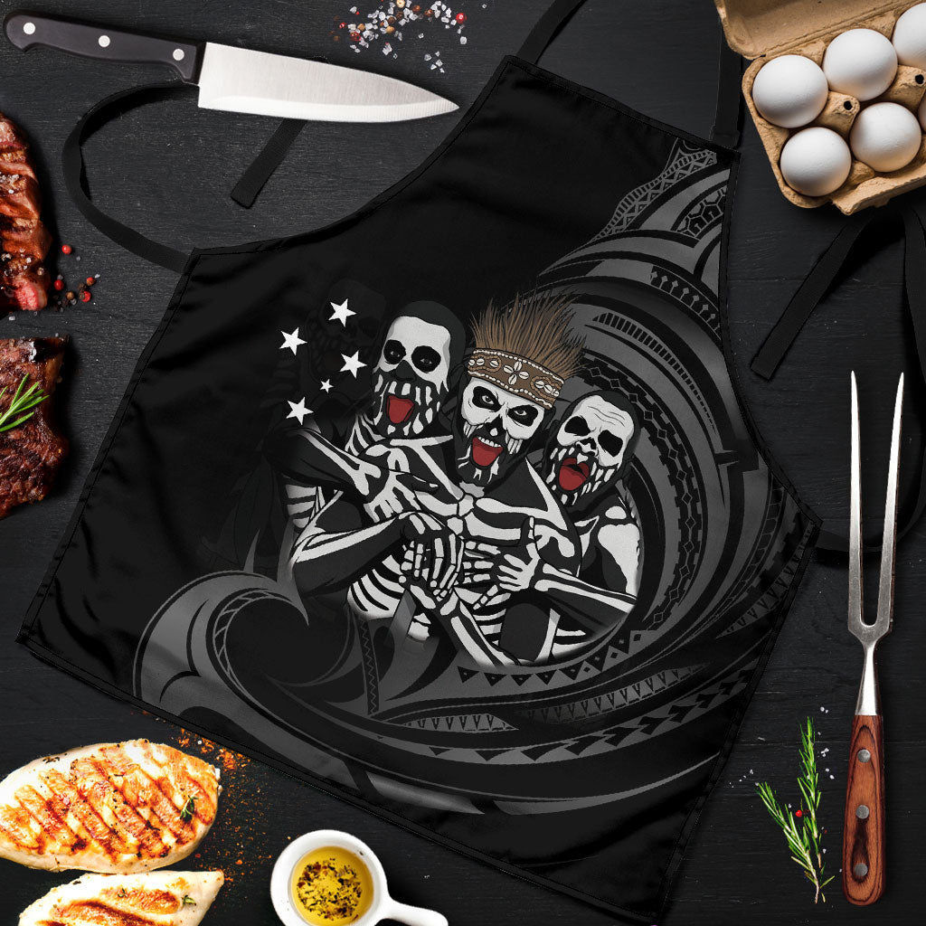 Skeleton Tribe Simbu Province Apron Papua New Guinea Indigenous Pattern LT9 Black - Polynesian Pride