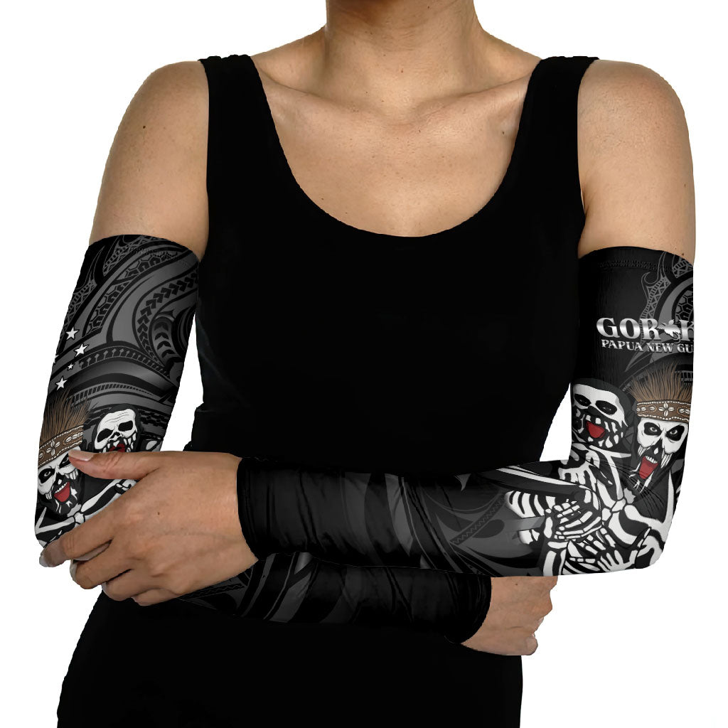 Skeleton Tribe Simbu Province Arm Sleeves Papua New Guinea Indigenous Pattern LT9 - Polynesian Pride