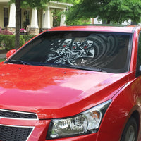 Skeleton Tribe Simbu Province Auto Sun Shade Papua New Guinea Indigenous Pattern LT9 - Polynesian Pride