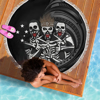 Skeleton Tribe Simbu Province Beach Blanket Papua New Guinea Indigenous Pattern LT9 - Polynesian Pride