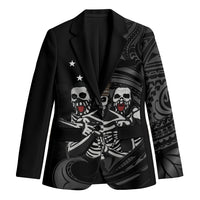 Skeleton Tribe Simbu Province Blazer Papua New Guinea Indigenous Pattern LT9 Unisex Black - Polynesian Pride