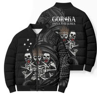 Skeleton Tribe Simbu Province Bomber Puffer Jacket Papua New Guinea Indigenous Pattern LT9 - Polynesian Pride