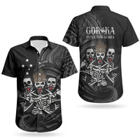 Skeleton Tribe Simbu Province Couples Matching Off Shoulder Maxi Dress and Hawaiian Shirt Papua New Guinea Indigenous Pattern LT9 - Polynesian Pride