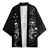 Skeleton Tribe Simbu Province Kimono Papua New Guinea Indigenous Pattern LT9 Unisex Black - Polynesian Pride