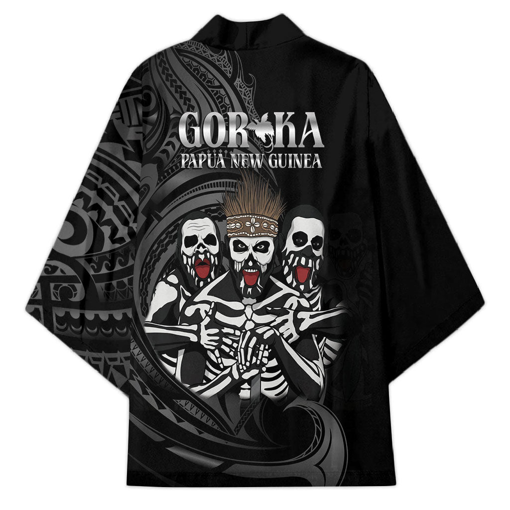 Skeleton Tribe Simbu Province Kimono Papua New Guinea Indigenous Pattern LT9 - Polynesian Pride