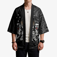 Skeleton Tribe Simbu Province Kimono Papua New Guinea Indigenous Pattern LT9 - Polynesian Pride