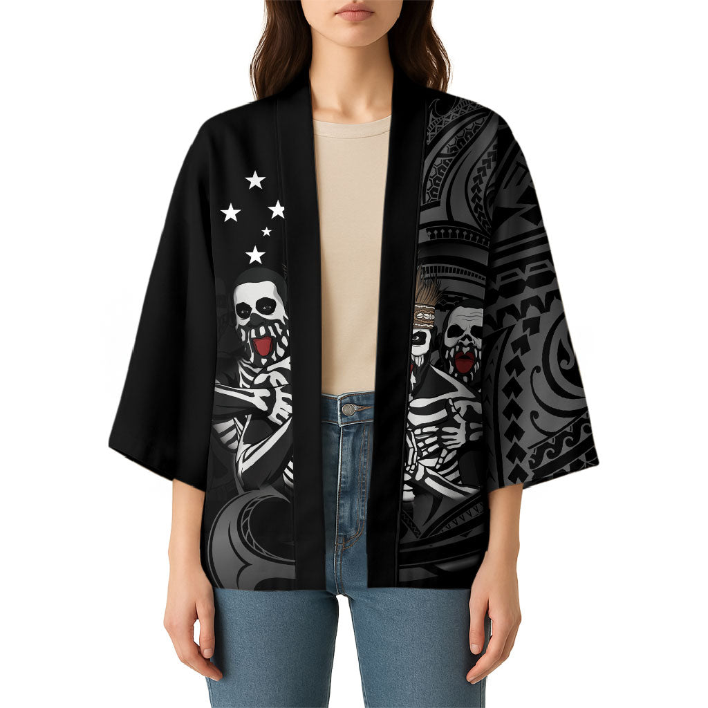 Skeleton Tribe Simbu Province Kimono Papua New Guinea Indigenous Pattern LT9 - Polynesian Pride