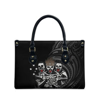 Skeleton Tribe Simbu Province Leather Bag Papua New Guinea Indigenous Pattern LT9 - Polynesian Pride