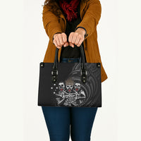 Skeleton Tribe Simbu Province Leather Bag Papua New Guinea Indigenous Pattern LT9 - Polynesian Pride