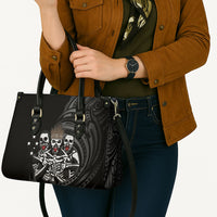Skeleton Tribe Simbu Province Leather Bag Papua New Guinea Indigenous Pattern LT9 - Polynesian Pride