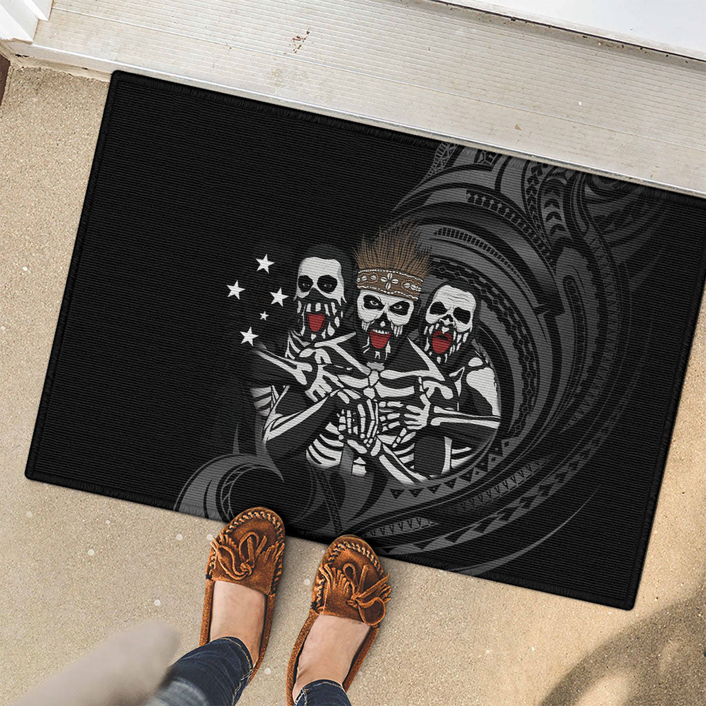 Skeleton Tribe Simbu Province Rubber Doormat Papua New Guinea Indigenous Pattern LT9 - Polynesian Pride
