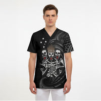Skeleton Tribe Simbu Province Scrub Top Papua New Guinea Indigenous Pattern LT9 - Polynesian Pride