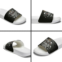 Skeleton Tribe Simbu Province Slide Sandals Papua New Guinea Indigenous Pattern LT9 - Polynesian Pride