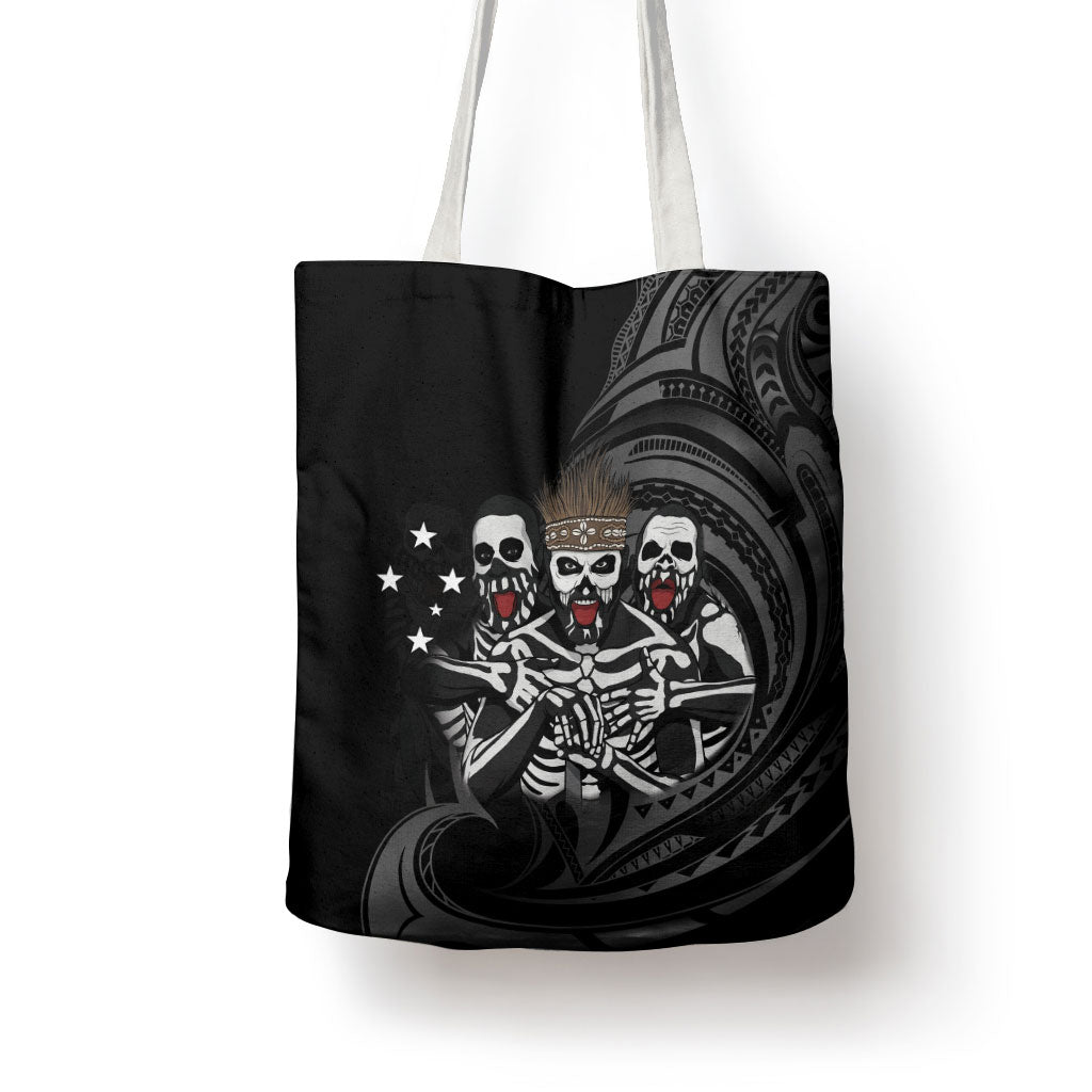 Skeleton Tribe Simbu Province Tote Bag Papua New Guinea Indigenous Pattern LT9 - Polynesian Pride