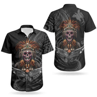 Mokomoko Tribe Eastern Highlands Province Couples Matching Tank Maxi Dress and Hawaiian Shirt Papua New Guinea Indigenous Pattern LT9 - Polynesian Pride