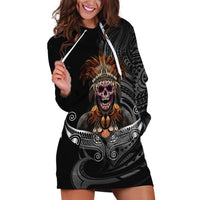 Mokomoko Tribe Eastern Highlands Province Hoodie Dress Papua New Guinea Indigenous Pattern LT9 Black - Polynesian Pride