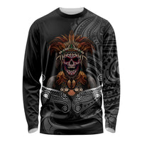 Mokomoko Tribe Eastern Highlands Province Long Sleeve Shirt Papua New Guinea Indigenous Pattern LT9 Unisex Black - Polynesian Pride