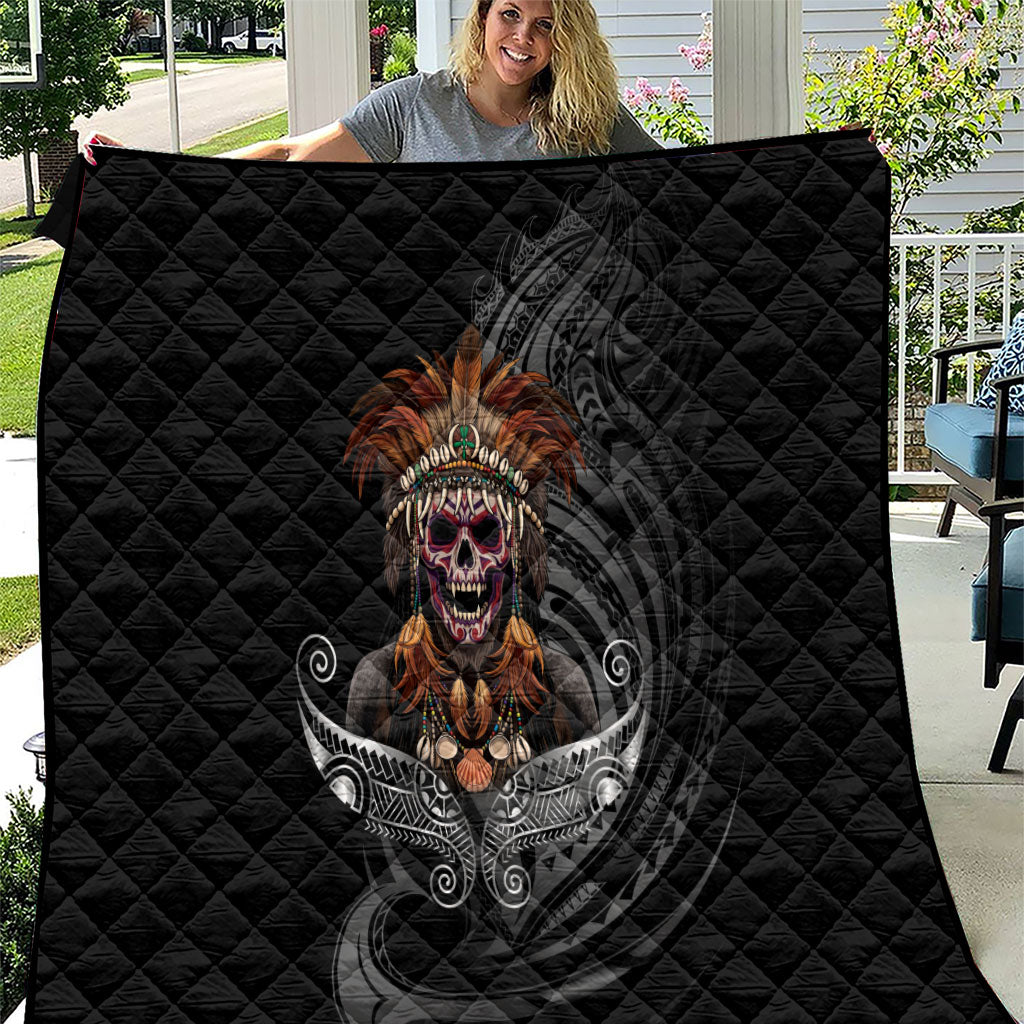 Mokomoko Tribe Eastern Highlands Province Quilt Papua New Guinea Indigenous Pattern LT9 Black - Polynesian Pride