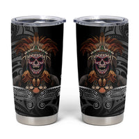 Mokomoko Tribe Eastern Highlands Province Tumbler Cup Papua New Guinea Indigenous Pattern LT9 Black - Polynesian Pride