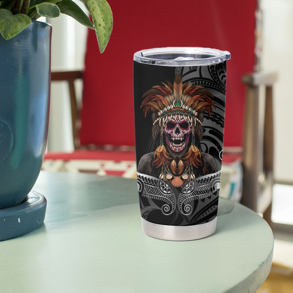 Mokomoko Tribe Eastern Highlands Province Tumbler Cup Papua New Guinea Indigenous Pattern LT9 - Polynesian Pride