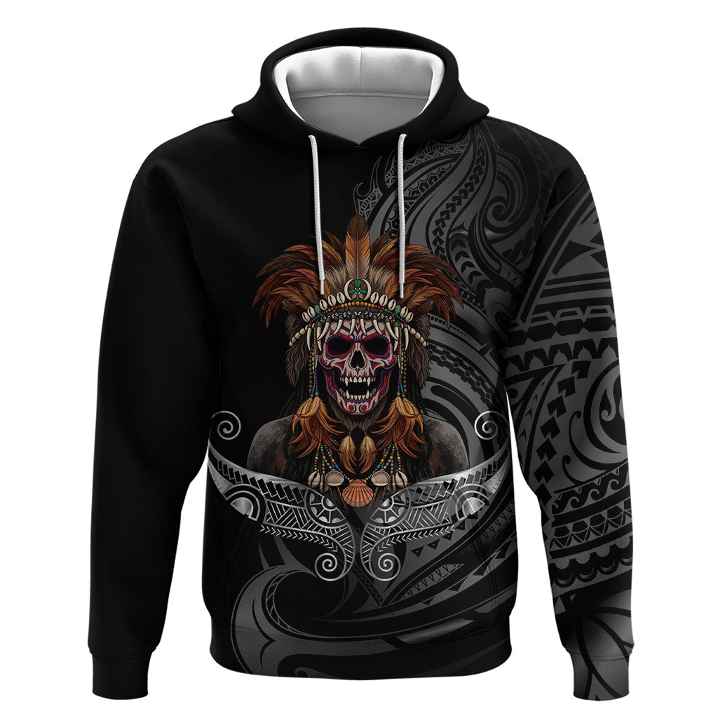 Mokomoko Tribe Eastern Highlands Province Zip Hoodie Papua New Guinea Indigenous Pattern LT9 Pullover Hoodie Black - Polynesian Pride