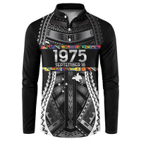 Independen Stet bilong Papua Niugini 1975 Button Sweatshirt Black Tribal Papua New Guinea Province Flag LT9 Black - Polynesian Pride