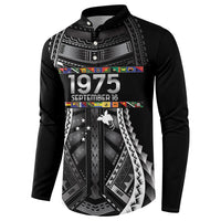 Independen Stet bilong Papua Niugini 1975 Button Sweatshirt Black Tribal Papua New Guinea Province Flag LT9 - Polynesian Pride